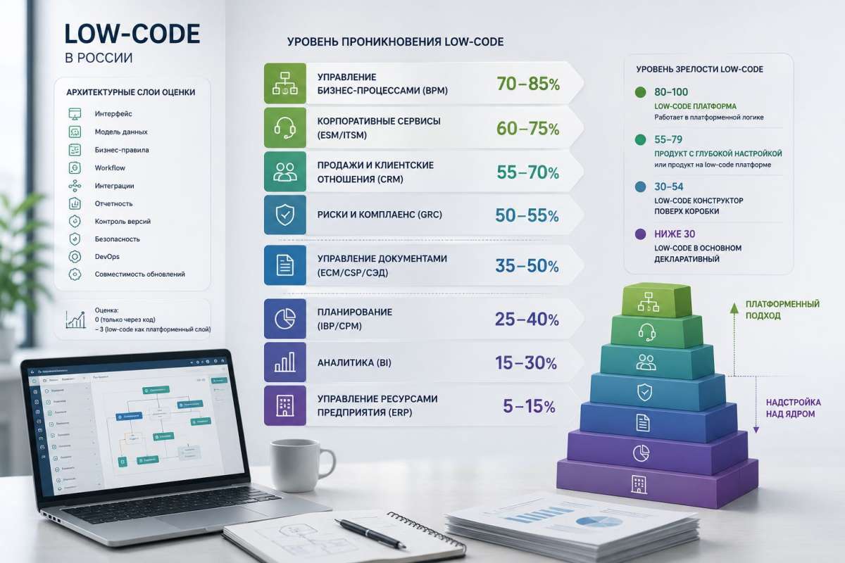 GreenData оценила разрыв в зрелости low-code между разными классами ИТ-систем