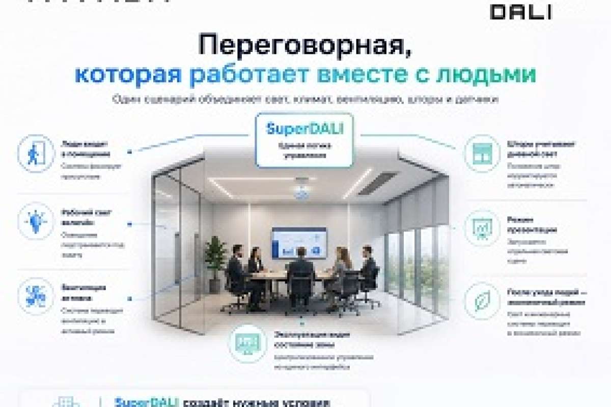 SuperDALI от AWADA для переговорных — единая логика управления