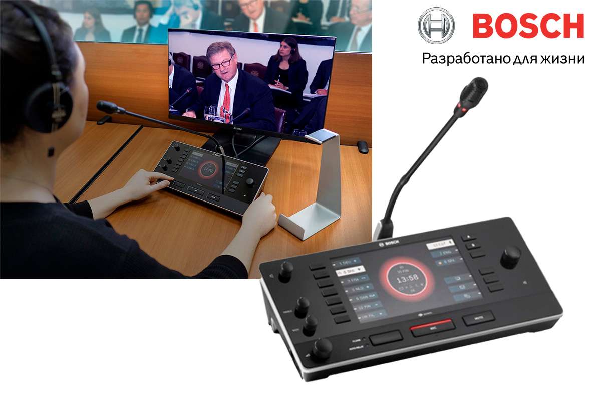 Пульт переводчика конференц-системы Dicentis с видеовыходом HDMI - BOSCH DCNM-IDESKVID